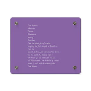 Acrylic Wall Art Panels Poem Display